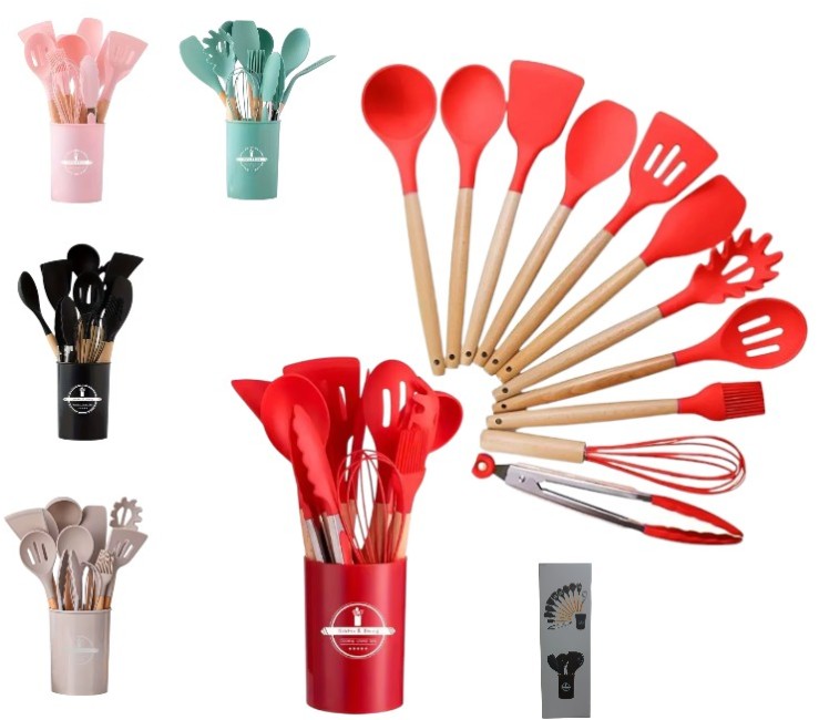 SET DE UNTESILIOS DE COCINA DE SILICONA