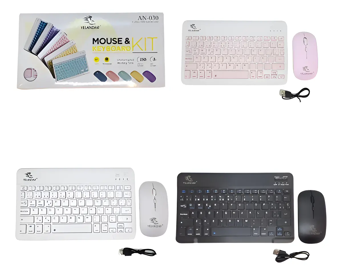COMBO TECLADO + MOUSE INALAMBRICO COLORES TIME