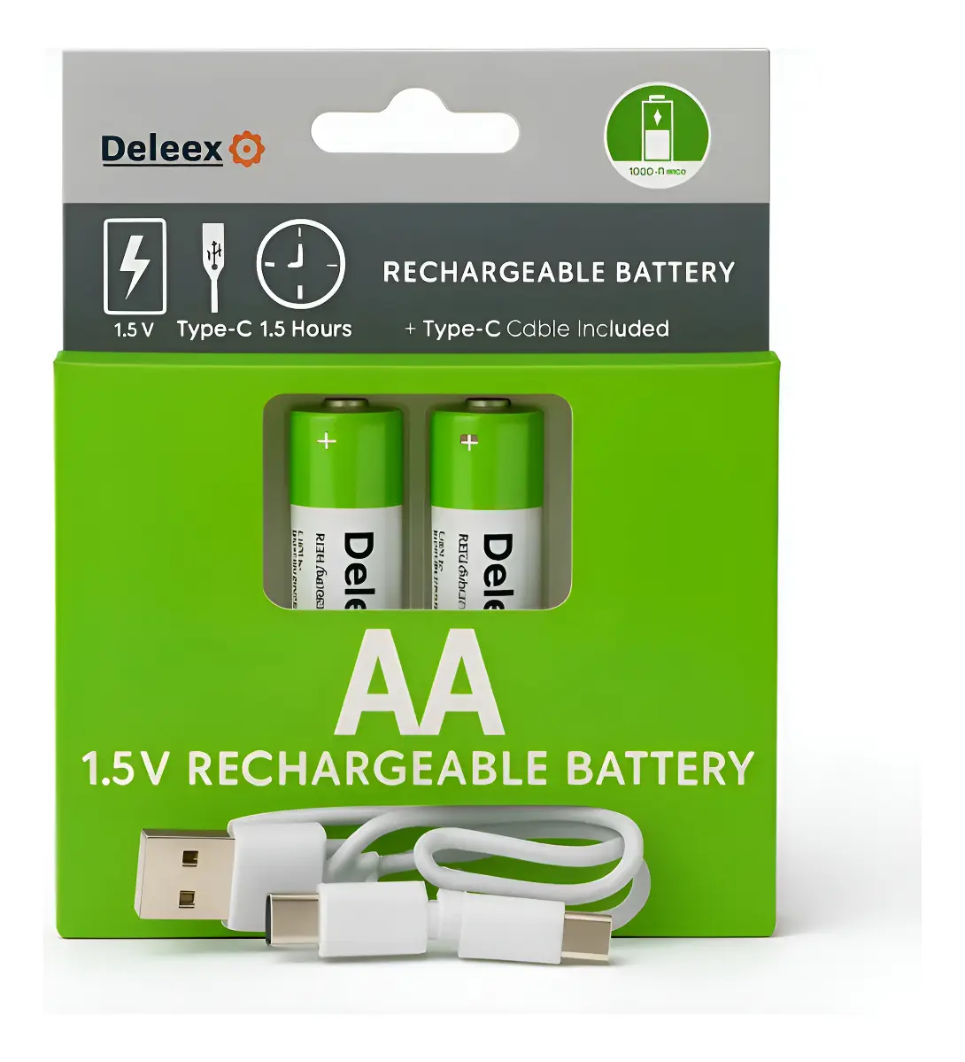 PILA AA DELEX RECARGABLE CON FICHA TIPO C