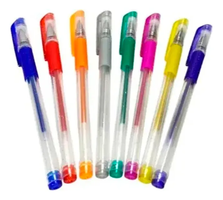 BOLIGRAFO CON PURPURINA COLORES SETX8