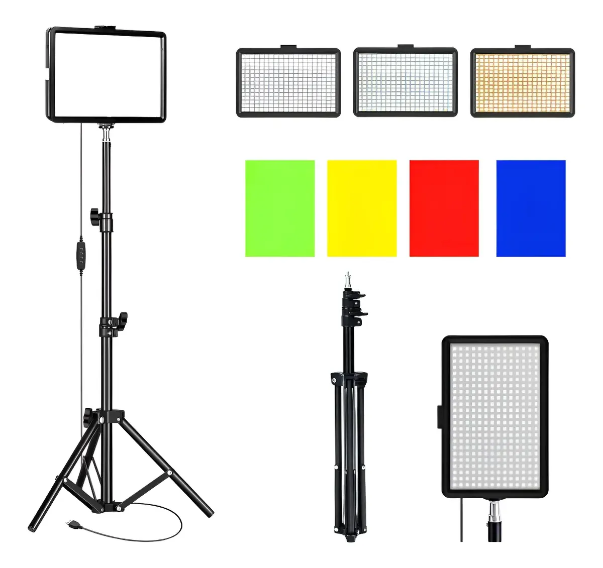 PANEL FOTOGRAFIA LED LUZ ESTUDIO COLORES PROFESIONAL TRIPODE