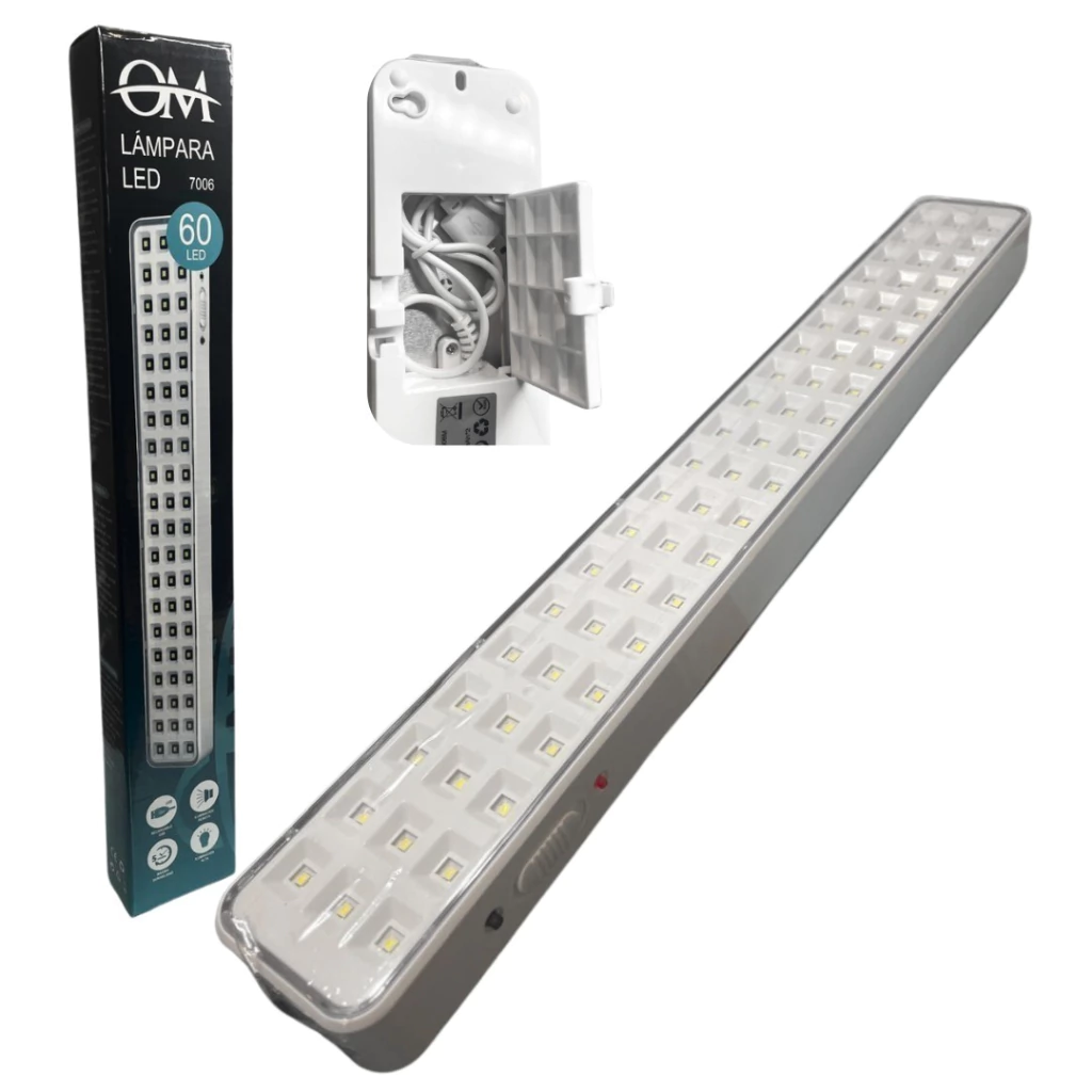 LUZ DE EMERGENCIA 60LED GRANDE OM-660