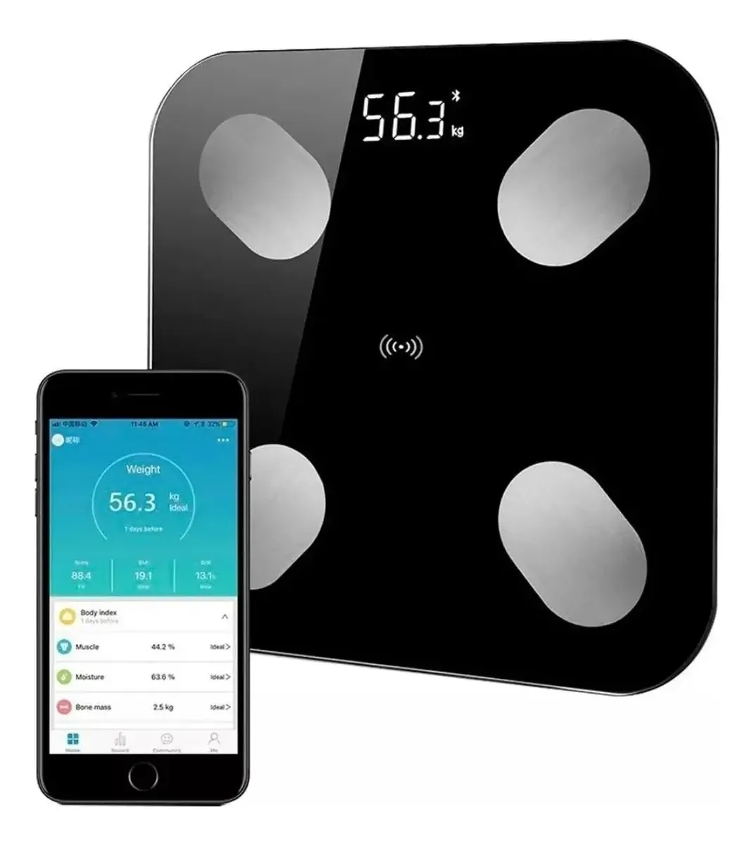 BALANZA DE BAÑO PERSONAL BT CON APP TIME