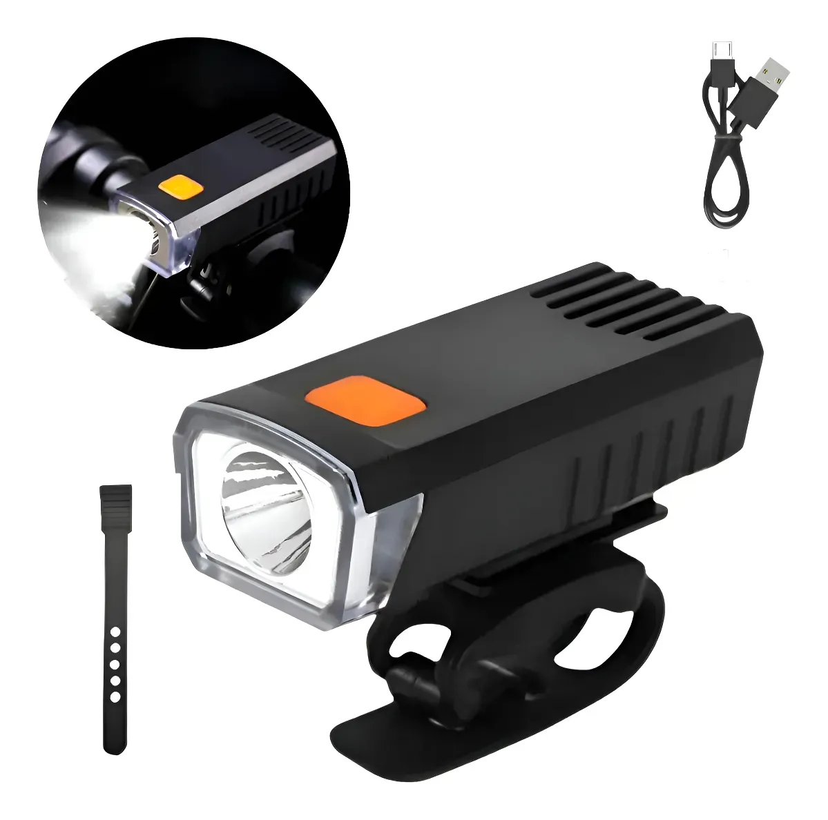 LUZ LINTERNA PARA BICICLETA RECARGABLE