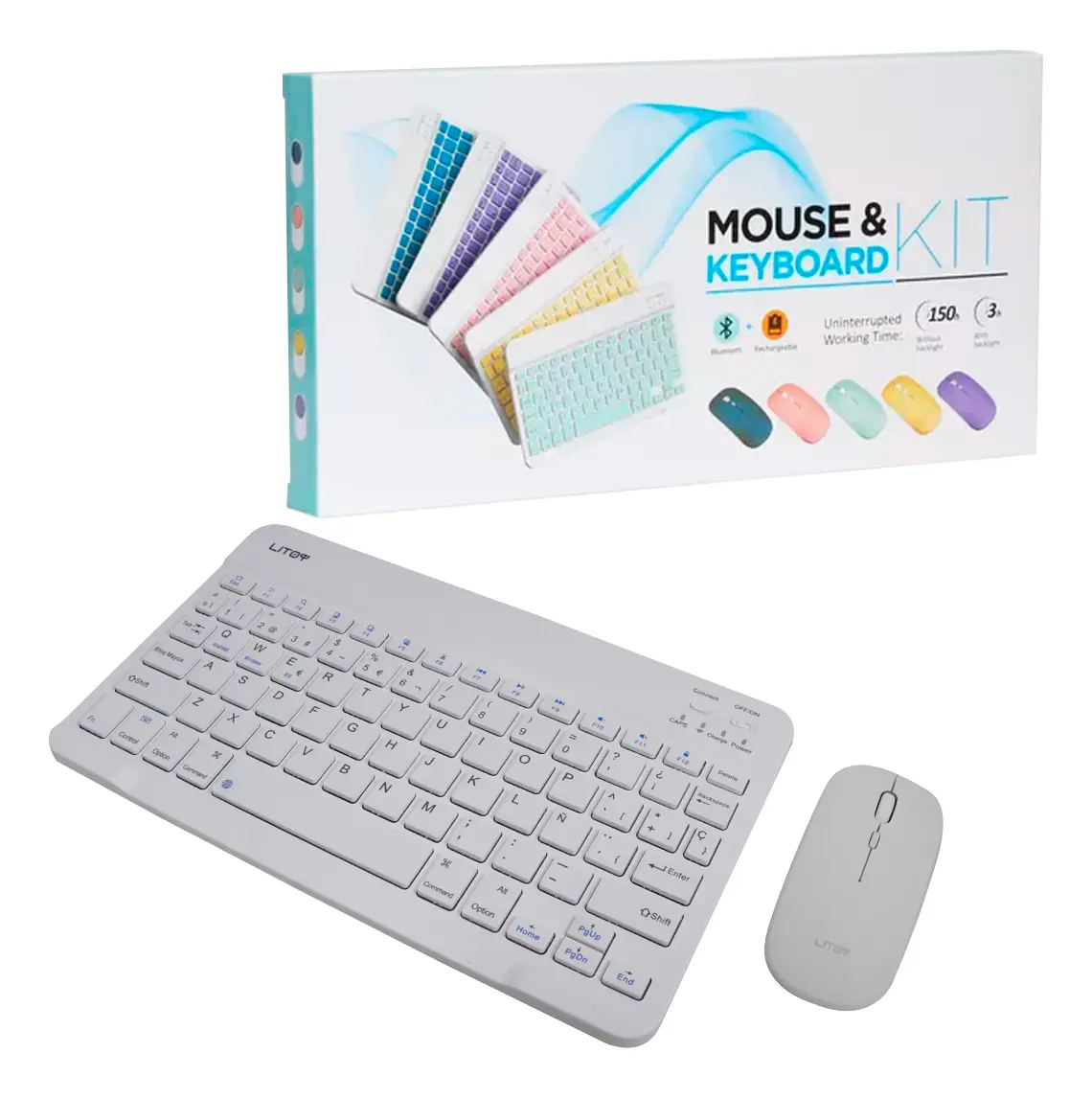 MINI TECLADO Y MOUSE INALÁMBRICO CON CONEXIÓN BLUETOOTH RECARGABLE