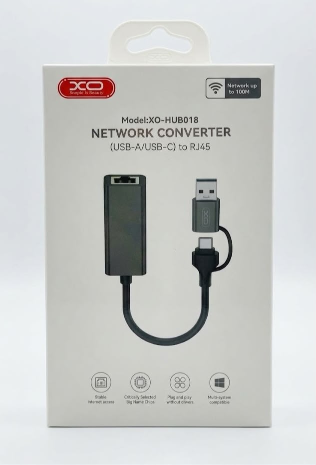 ADAPTADOR DE RED TIPO C+USB-A A RJ45